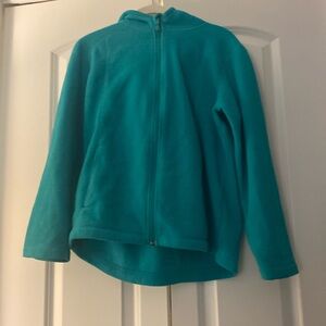 L L Bean kids fleece, teal, size large